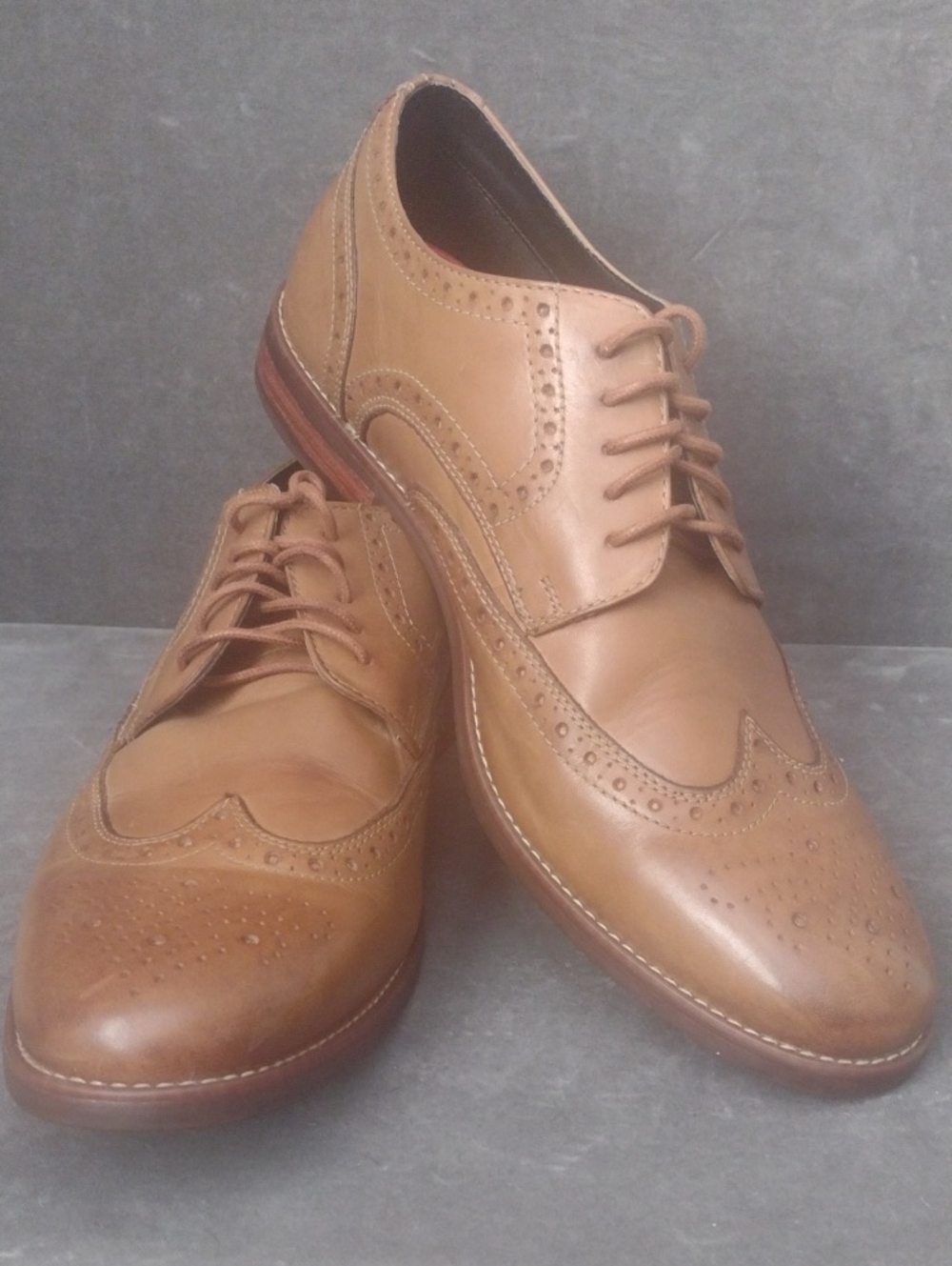 Classic Rockport Men's 13 Brown Leather Wingtip Derby Oxfords